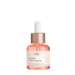 BIOSSANCE Squalane + Vitamin C Rose Advanced Facial Oil Brightening, Firming, and Hydrating Serum for All Skin Types Chios Crystal Oil, Damascus Rose Extract & Squalane for Radiance