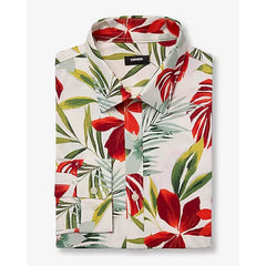 Express Slim Bright Floral Wrinkle Resistant Everyday Performance Dress Shirt