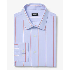 Express Slim Double Striped Wrinkle Resistant Everyday Performance Dress Shirt
