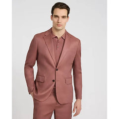 Express Classic Cognac Dusk Linen-Blend Suit Jacket