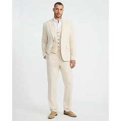 Express Slim Striped Linen Blend Stretch Suit Jacket