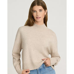Express Ultrasoft Relaxed Heathered Mock Neck Sweater