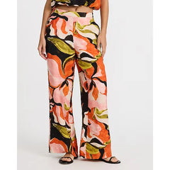 Express Floral High Waisted Pull On Wide Leg Pant