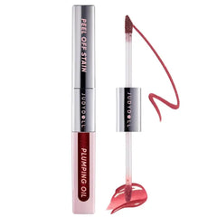 JUDYDOLL Peel Off Stain and Plumping Oil Duo - Long-Lasting Lip Stain with 3D Plumping Gloss, Hydrating and Non-Sticky Formula