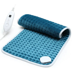 Sable Electric Heating Pad 12" x 24" for Back, Neck Shoulders Fatigue and Cramps - Blue