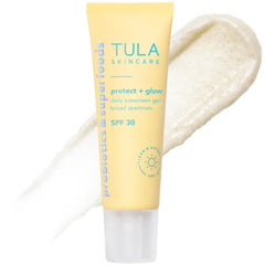 TULA Skin Care Protect + Glow Daily Sunscreen Gel Broad Spectrum SPF 30 - Skincare-First, Non-Greasy, Non-Comedogenic & Reef-Safe with Pollution & Blue Light Protection