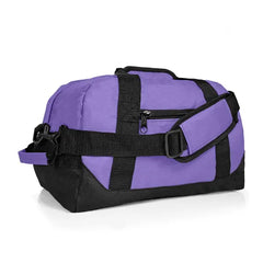 DALIX 14" Small Duffel Bag Gym Duffle Two Tone in Black with Shoulder Strap