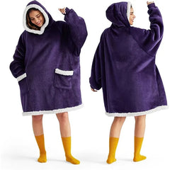 Bedsure Blanket Hoodie, Wearable Blanket for Adults & Kids as Gifts for Women Men, Mothers Day Hoodie Gifts for Mom Birthday, Ultra Violet, Standard