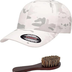 Flexfit Wooly Combed Men's Athletic Stretch Fitted Baseball Cap Bundle with THP Hat & Clothing Brush