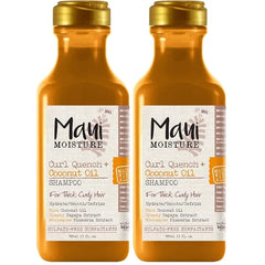 Maui Moisture Curl Quench + Coconut Oil Curl Defining Anti Frizz Shampoo to Hydrate and Detangle Tight Curly Hair, Softening Shampoo, Vegan, Silicone & Paraben Free, 13 fl oz