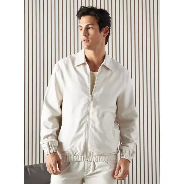 Inserch Linen Bomber Jacket JS660-00006 Oatmeal main image 1