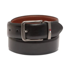 Tommy Hilfiger Men's Reversible Harness Buckle Stretch Belt - Black/Tan