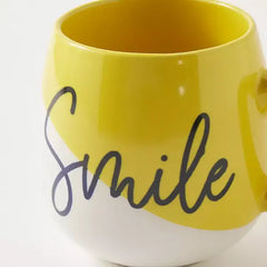 Max fashion Smile Print Stoneware Mug - 532 ml yellow
