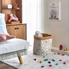 Max fashion Flutterby Springtime Printed Toy Storage Basket with Jute - 35x35x40 cm