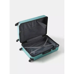 Max fashion Textured Hardcase Trolley Bag with Retractable Handle green
