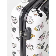 Max fashion All-Over Mickey Mouse and Friends Print Hardcase Trolley Bag with Retractable Handle white
