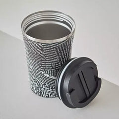 Inky Stainless Steel Double Wall Travel Mug - 380 ml Black