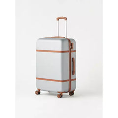 Max fashion Textured Hardcase Trolley Bag with Wheels and Retractable Handle silver