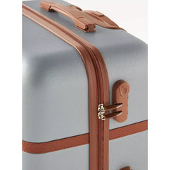 Max fashion Textured Hardcase Trolley Bag with Wheels and Retractable Handle silver