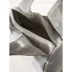 MAX FASHION Plain Hobo Bag with Zip Closure-Gray