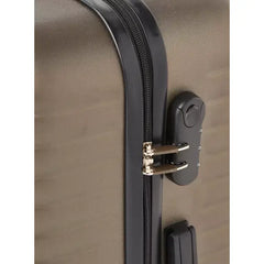 Max fashion Textured Hardcase Trolley Bag with Retractable Handle brown
