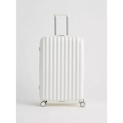 Max fashion Textured Hardcase Trolley Bag with Retractable Handle and Cup Holder white