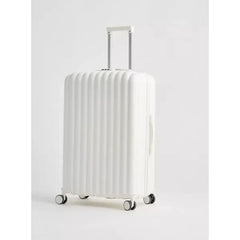 Max fashion Textured Hardcase Trolley Bag with Retractable Handle and Cup Holder white