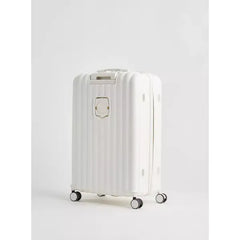 Max fashion Textured Hardcase Trolley Bag with Retractable Handle and Cup Holder white