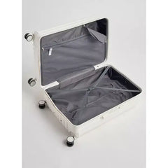 Max fashion Textured Hardcase Trolley Bag with Retractable Handle and Cup Holder white