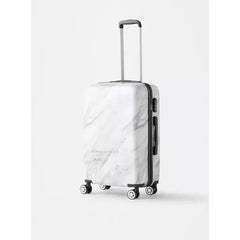 Max fashion Marble Print 4-Wheel Hardcase Trolley Bag with Retractable Handle gray