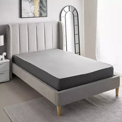 Max fashion Essential Cotton Twin Fitted Sheet - 120x200+36 cm gray