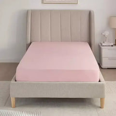 Max fashion Essential Cotton Twin Fitted Sheet - 120x200+36 cm pink