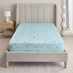 Max fashion Joy Sea World Marine Twin Cotton Fitted Sheet - 120x200+25 cm multicolor