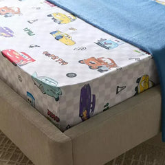 Max fashion Cars Radiator Springs Twin Fitted Sheet - 120x200+25 cm multicolor