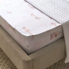 Max fashion Princess Names Twin Fitted Sheet - 120x200+25 cm pink