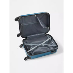 Max fashion Textured Hardcase Trolley Bag with Retractable Handle blue