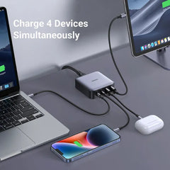 UGREEN Nexode 65W GaN 4-Port USB-C Charging Station – 2 USB-C & 2 USB-A Ports for MacBook, iPhone, iPad, Galaxy, Pixel & More