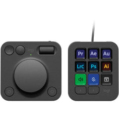 Logitech MX Creative Console Programmable Keypad with 9 Customizable Keys & Control Dial (920-012660) β Graphite