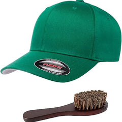 Flexfit Wooly Combed Men's Athletic Stretch Fitted Baseball Cap Bundle with THP Hat & Clothing Brush