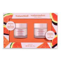 NATURE WELL Watermelon Face Mask, Enriched with Hydrating Watermelon Fruit Water & Plant-Derived Squalane, Promotes A Radiant & Moisturized Complexion