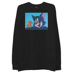 Adult Men's Tom and Jerry Long Sleeve Crewneck T-Shirt