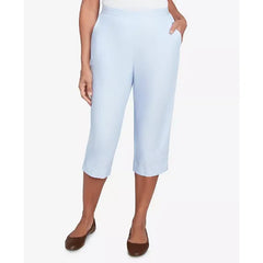 Alfred Dunner Women's St. Thomas Heat Set Embroidered Capri Pants