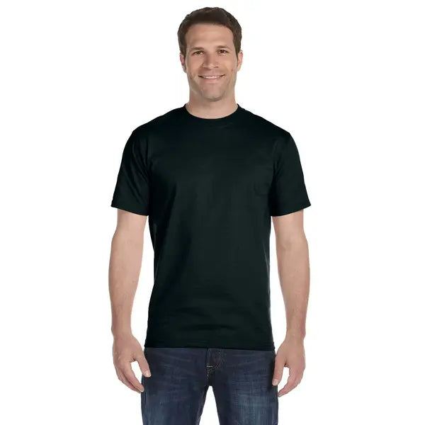 Hanes Essential-T T-Shirt 5280, Black, L, Pack Of 5, Hanes