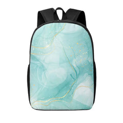 Disketp Blue Marble School Backpack, Lightweight Basic Middle School Bookbags 17 Inch Casual Daypack for Student College, Travel or Outdoor