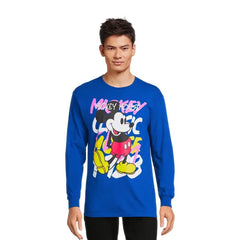 Disney Men’s & Big Men’s Mickey Mouse Cotton T-Shirt with Long Sleeves