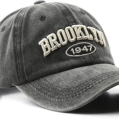 Brooklyn Cap Washed Vintage Baseball Cap Sun Hat for Men and Women