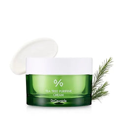 Dr.Ceuracle Tea Tree Purifine Cream Korean Skincare Calming Moisturizer with Pantenol, Ceramide, Soothes for Sensitive Skin