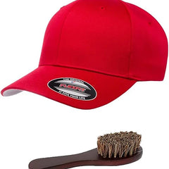 Flexfit Wooly Combed Men's Athletic Stretch Fitted Baseball Cap Bundle with THP Hat & Clothing Brush