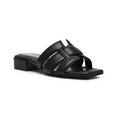 Anne Klein Womens Loyal Square Toe Slide Flat Sandals, Comfortable and Stylish Summer Footwear