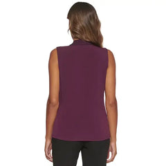 Macy's Gathered V-Neck Sleeveless Top-Aubergia